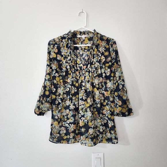 Blue floral blouse size xs - Picture 1 of 5